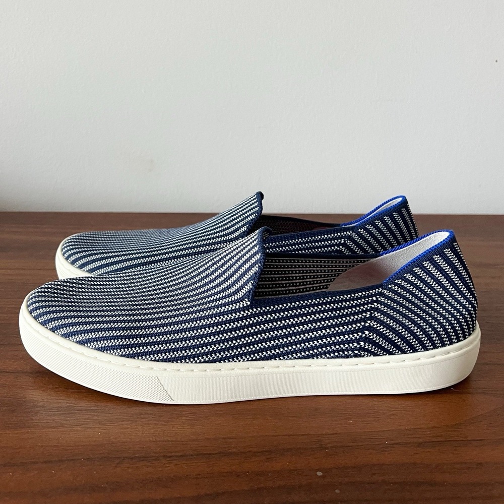 Rothy's Women's Slip-On Sneakers Navy White Knit Size 11 Casual Shoes - Picture 4 of 7